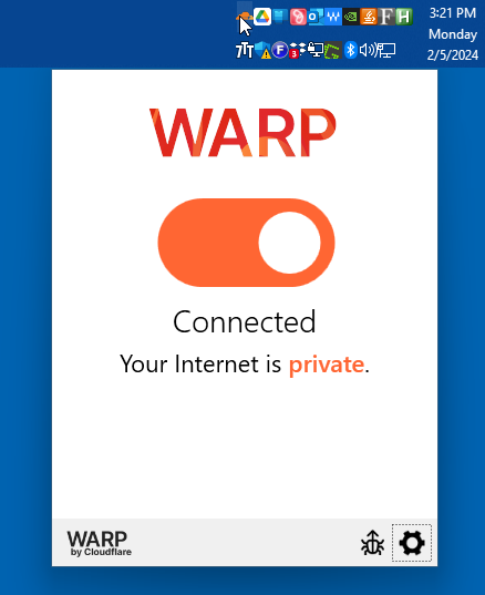 Cloudflare Warp enable